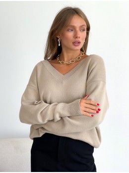 V-neck sweater "Miranda" (Beige)