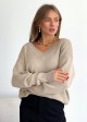 V-neck sweater "Miranda" (Beige)