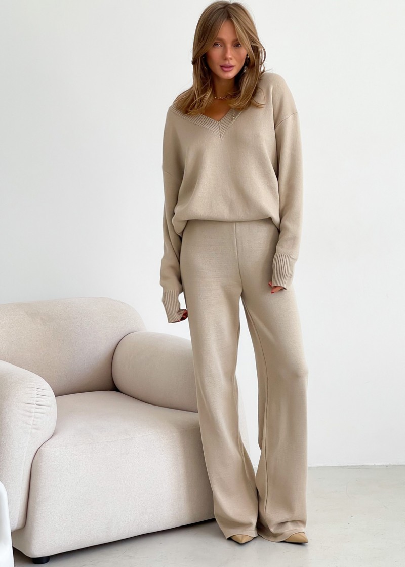 V-neck sweater "Miranda" (Beige)