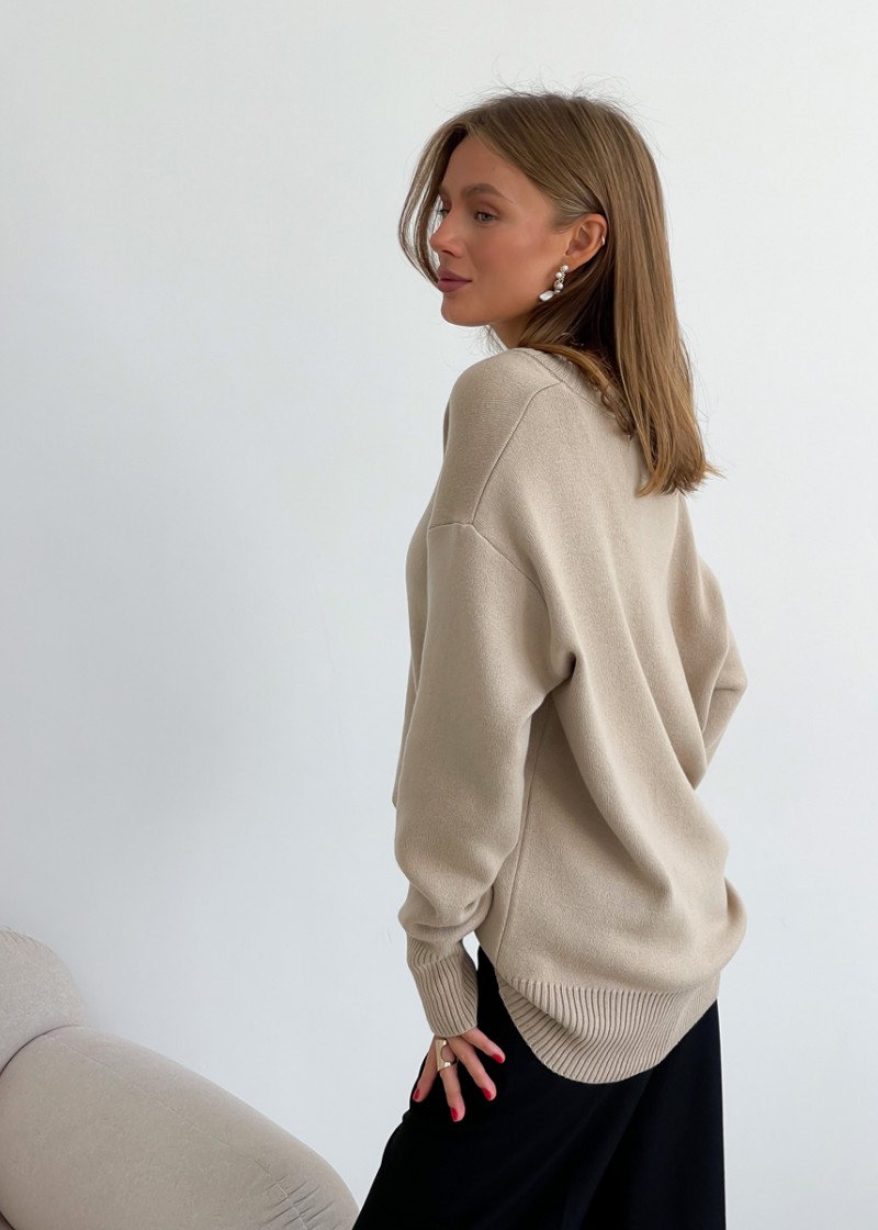V-neck sweater "Miranda" (Beige)