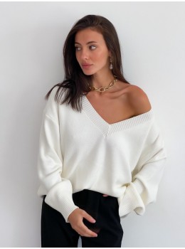 V-neck sweater "Miranda" (Milk)